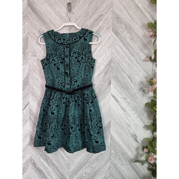Hell Bunny Sherwood Woodland Green 1950’s Dress Size Small - Picture 2 of 9